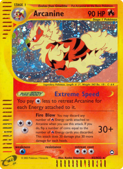 Arcanine from Aquapolis Arcanine Pokemon card