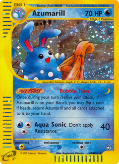 Azumarill from Aquapolis Azumarill Pokemon card