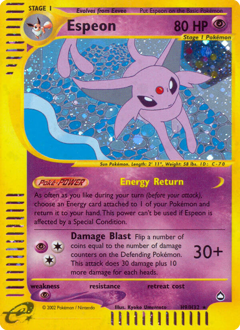 Espeon from Aquapolis Espeon Pokemon card