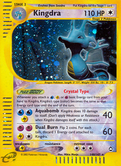 Kingdra from Aquapolis Kingdra Pokemon card