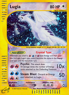 Lugia from Aquapolis Lugia Pokemon card