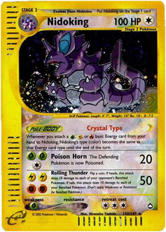 Nidoking from Aquapolis Nidoking Pokemon card