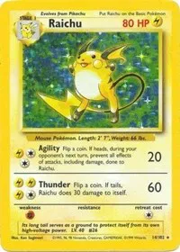 Base Set Raichu holographic card