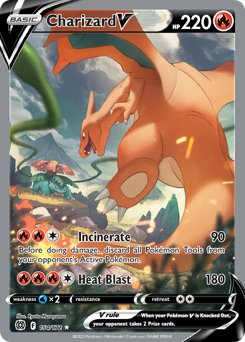 Charizard V from Brilliant Stars Charizard V Pokemon card