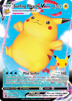 Surfing Pikachu VMAX from Celebrations