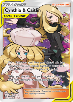 Cynthia & Caitlin from Cosmic Eclipse Cynthia & Caitlin Pokemon card