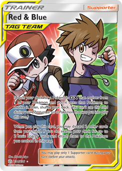 Red & Blue from Cosmic Eclipse Red & Blue Pokemon card
