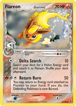 Flareon δ from Delta Species Flareon δ Pokemon card