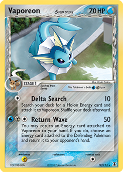 Vaporeon δ Pokemon card