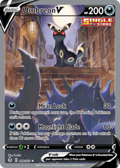 Umbreon V from Evolving Skies Umbreon V Pokemon card