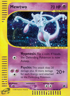 Mewtwo from Expedition Base Set Mewtwo Pokemon card
