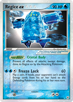 Regice ex from Hidden Legends Regice ex Pokemon card