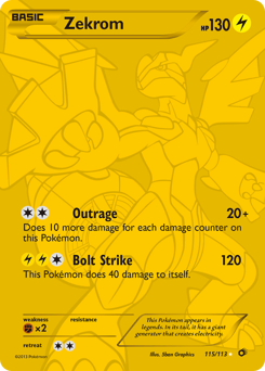 Zekrom from Legendary Treasures Zekrom Pokemon card