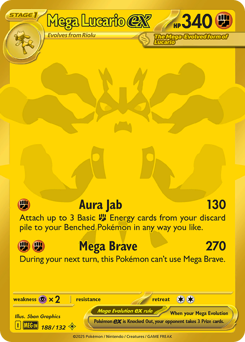 Mega Lucario ex from Mega Evolution Mega Lucario ex Pokemon card