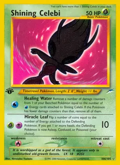 Shining Celebi from Neo Destiny Shining Celebi Pokemon card