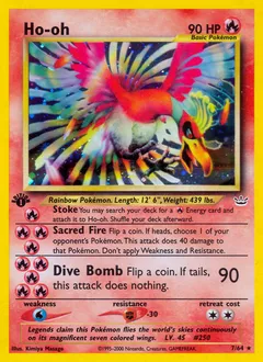 Ho-oh from Neo Revelation Ho-oh Pokemon card
