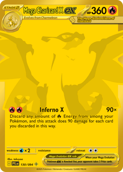 Mega Charizard X ex from Phantasmal Flames Mega Charizard X ex Pokemon card