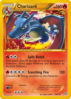 Charizard from Plasma Storm Charizard Pokemon card