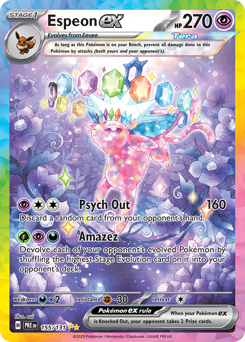 Espeon ex from Prismatic Evolutions Espeon ex Pokemon card
