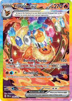 Flareon ex from Prismatic Evolutions Flareon ex Pokemon card