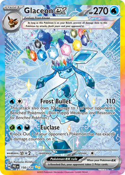 Glaceon ex from Prismatic Evolutions Glaceon ex Pokemon card