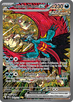 Roaring Moon ex from Prismatic Evolutions Roaring Moon ex Pokemon card