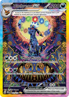 Umbreon ex from Prismatic Evolutions Umbreon ex Pokemon card