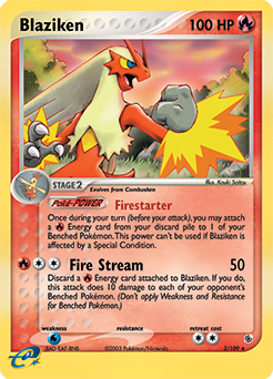 Blaziken from Ruby & Sapphire Blaziken Pokemon card