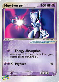 Mewtwo ex from Ruby & Sapphire Mewtwo ex Pokemon card