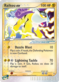 Raikou ex from Team Magma vs Team Aqua Raikou ex Pokemon card