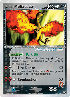 Rocket's Moltres ex Pokemon card