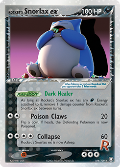 Rocket's Snorlax ex from Team Rocket Returns