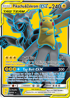 Pikachu & Zekrom-GX Pokemon card