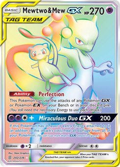 Mewtwo & Mew-GX from Unified Minds Mewtwo & Mew-GX Pokemon card