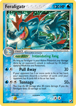 Feraligatr from Unseen Forces Feraligatr Pokemon card