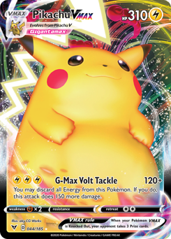 Pikachu VMAX Pikachu VMAX Pokemon card from Vivid Voltage set, the iconic electric mouse in its powerful VMAX form.